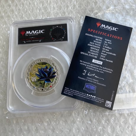 【2oz・アルファ版】 MTG公式 ブラックロータス マジックザギャザリング PCGS鑑定PR70 サモア造幣局 2オンス銀貨 シルバー プルーフコイン ※トレカ・トレーディングカードではない