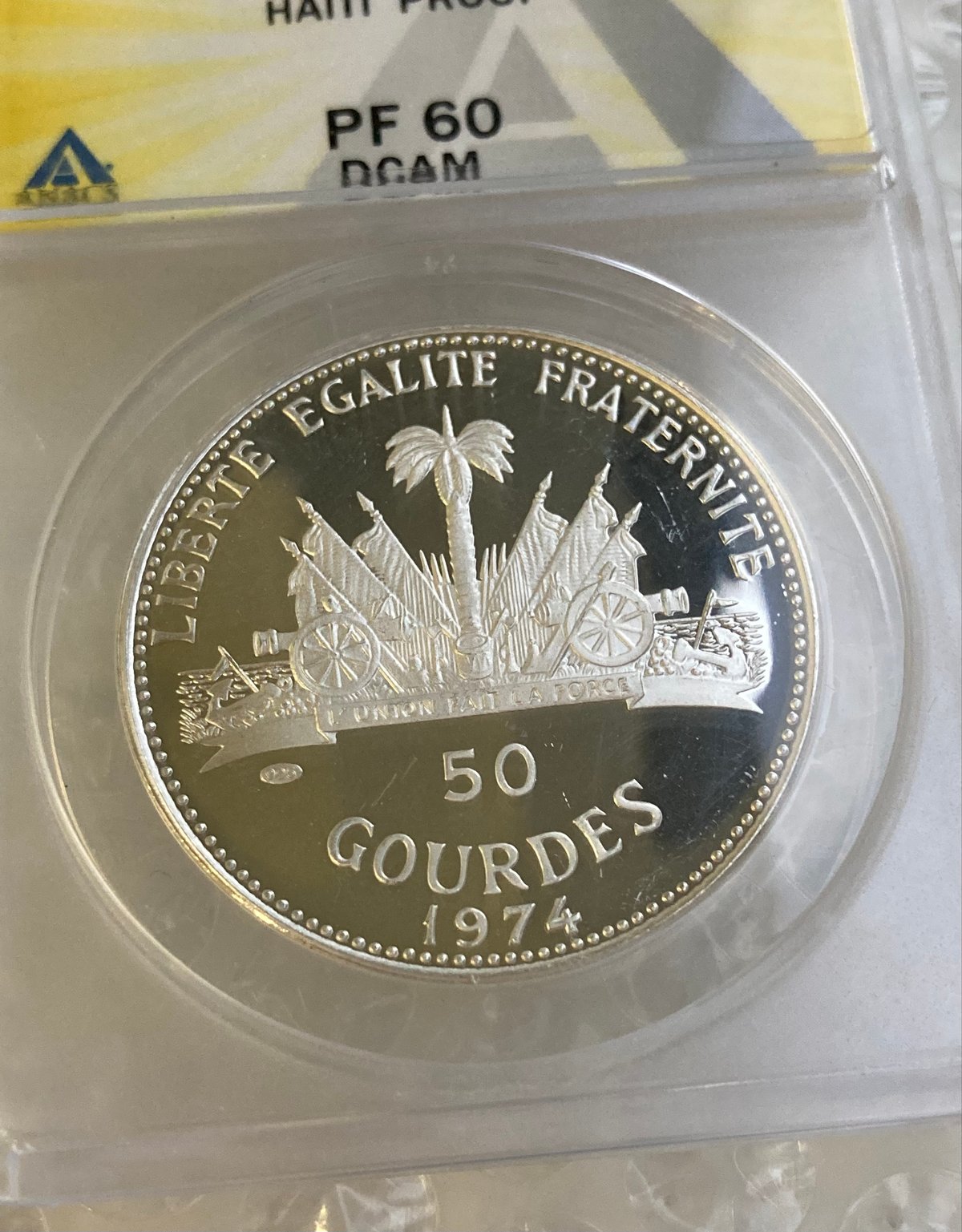 1974年 ハイチ 貝を持つ少女 マーメイド 50グールド銀貨 シルバー