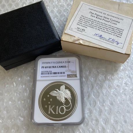 NGC鑑定PF69 1975年 パプアニューギニア 極楽鳥 南十字星 10キナ銀貨 シルバー プルーフコイン papua new guinea