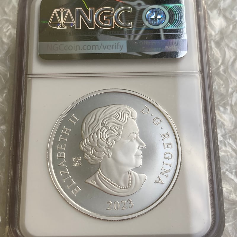 NGC鑑定PF70 カナダ造幣局 聖エドワード王冠・クラウン銀貨 2023年