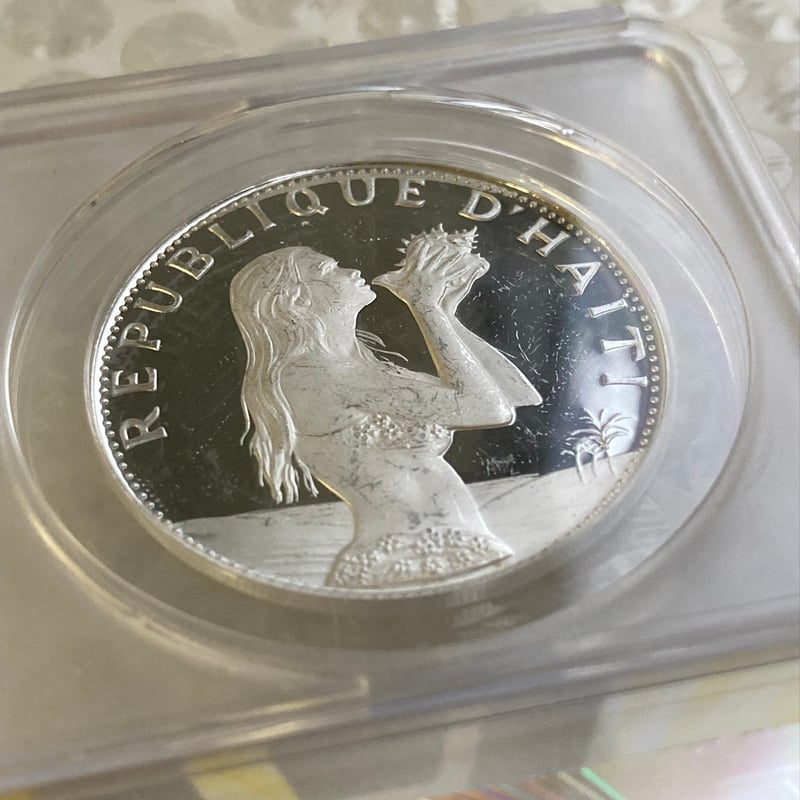 1974年 ハイチ 貝を持つ少女 マーメイド 50グールド銀貨 シルバー