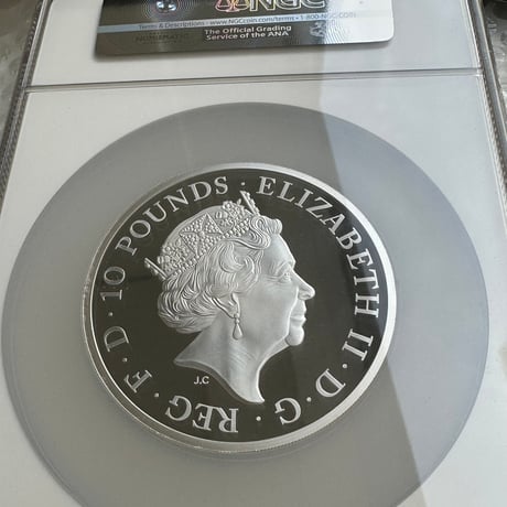 10oz・NGC鑑定PF70 2018年 クイーンズビースト クラレンスのブラックブル 10オンス銀貨 シルバープルーフコイン 初期打100枚 英国 イギリス ロイヤルミント