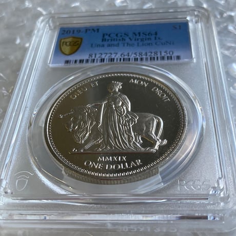 ウナとライオン 2019年 イギリス領 ヴァージン諸島 PCGS鑑定MS64 ニッケル硬貨 コイン 英国 Una Lion BVI nickel