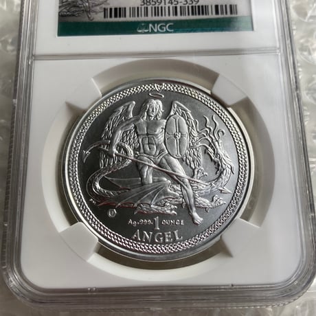 最高鑑定・MS70 NGC鑑定 イギリス領マン島 天使 エンジェル銀貨 2014年 1オンス シルバーコイン MAN ANGEL
