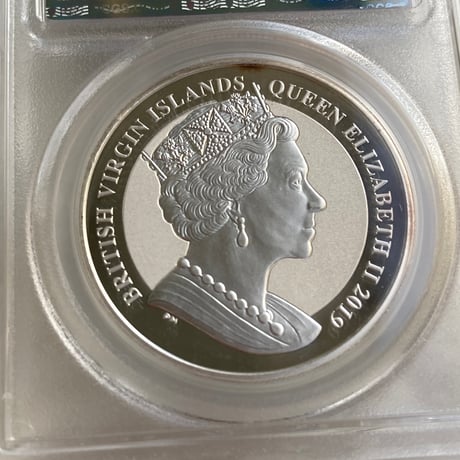 ピエフォー・2オンス版 PCGS鑑定MS68 ウナとライオン 2019年 イギリス領 ヴァージン諸島 2oz 1ドル銀貨 シルバーコイン リバースプルーフ BVI Una Lion Piedfort