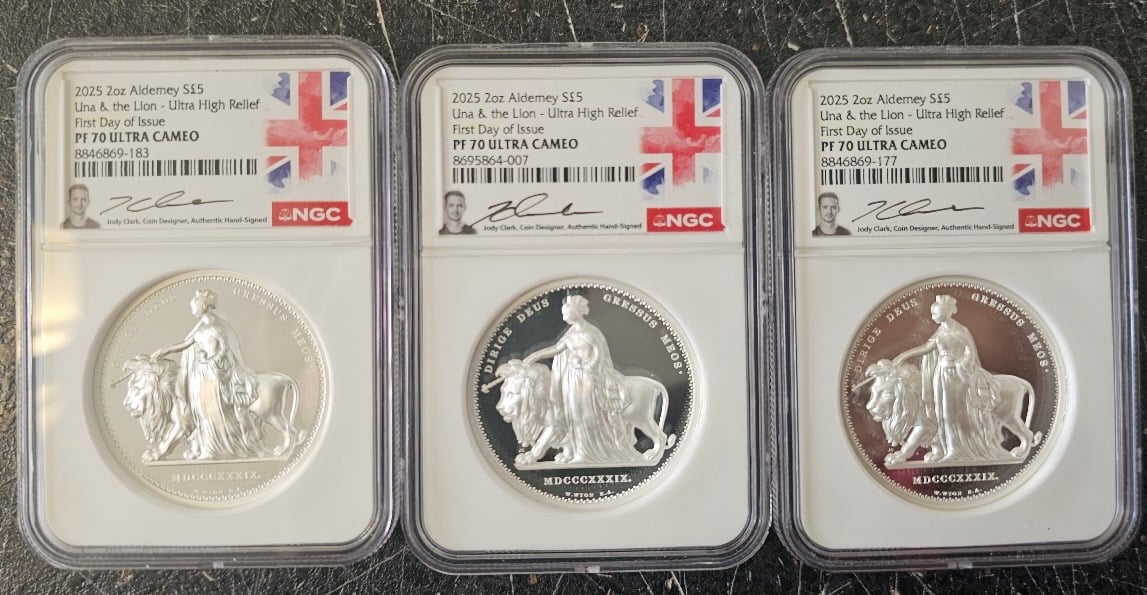 2oz・FDI・UHR】 NGC鑑定PF70+発行即日鑑定 ウナとライオン 2025年 イギ