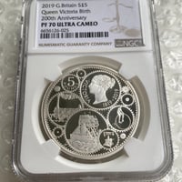 NGC鑑定PF70 ロイヤルミント 2019年 ヴィクトリア女王  生誕200周年記念銀貨 シルバー プルーフコイン イギリス 英国 Royal Mint Victoria