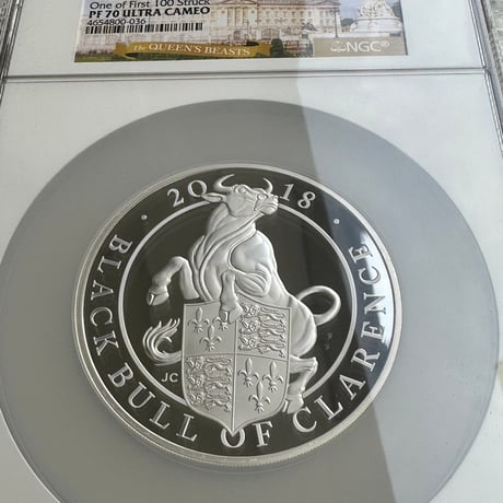 10oz・NGC鑑定PF70 2018年 クイーンズビースト クラレンスのブラックブル 10オンス銀貨 シルバープルーフコイン 初期打100枚 英国 イギリス ロイヤルミント