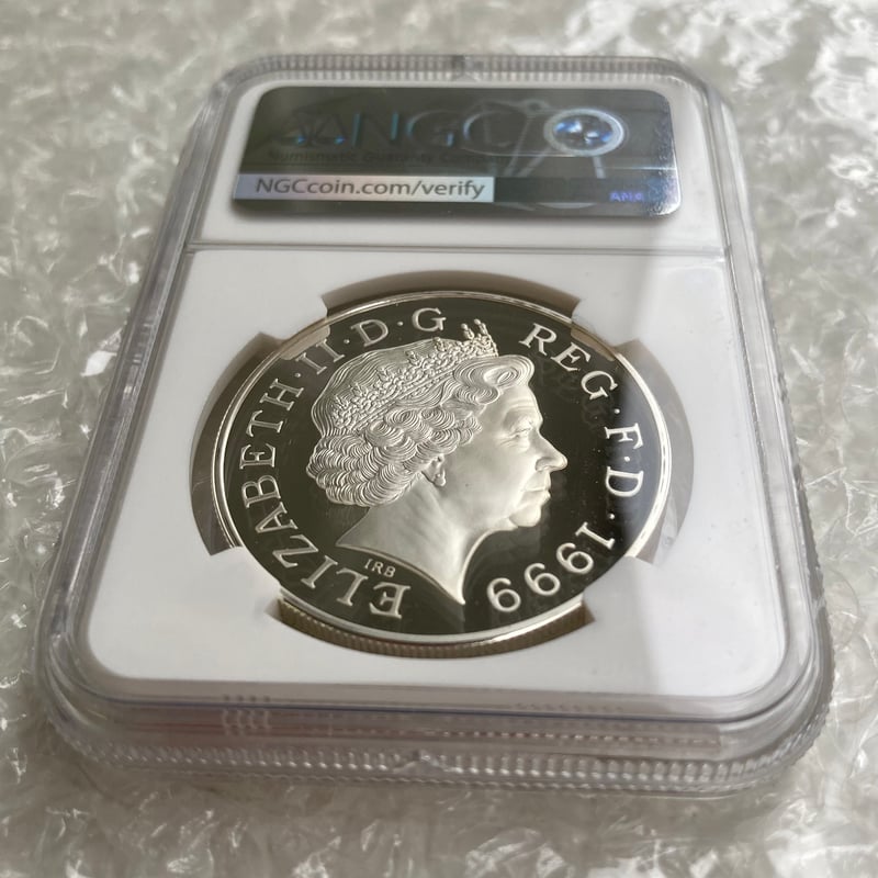 NGC鑑定PF69UC 1999年 イギリス ダイアナ妃追悼祈念 5ポンド銀貨