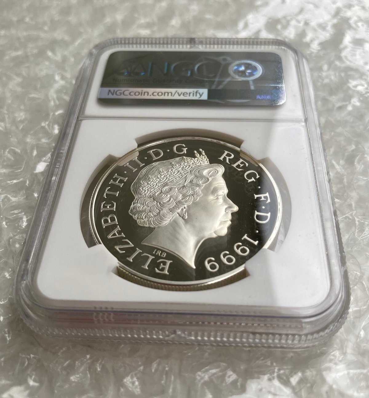 NGC鑑定PF69UC 1999年 イギリス ダイアナ妃追悼祈念 5ポンド銀貨
