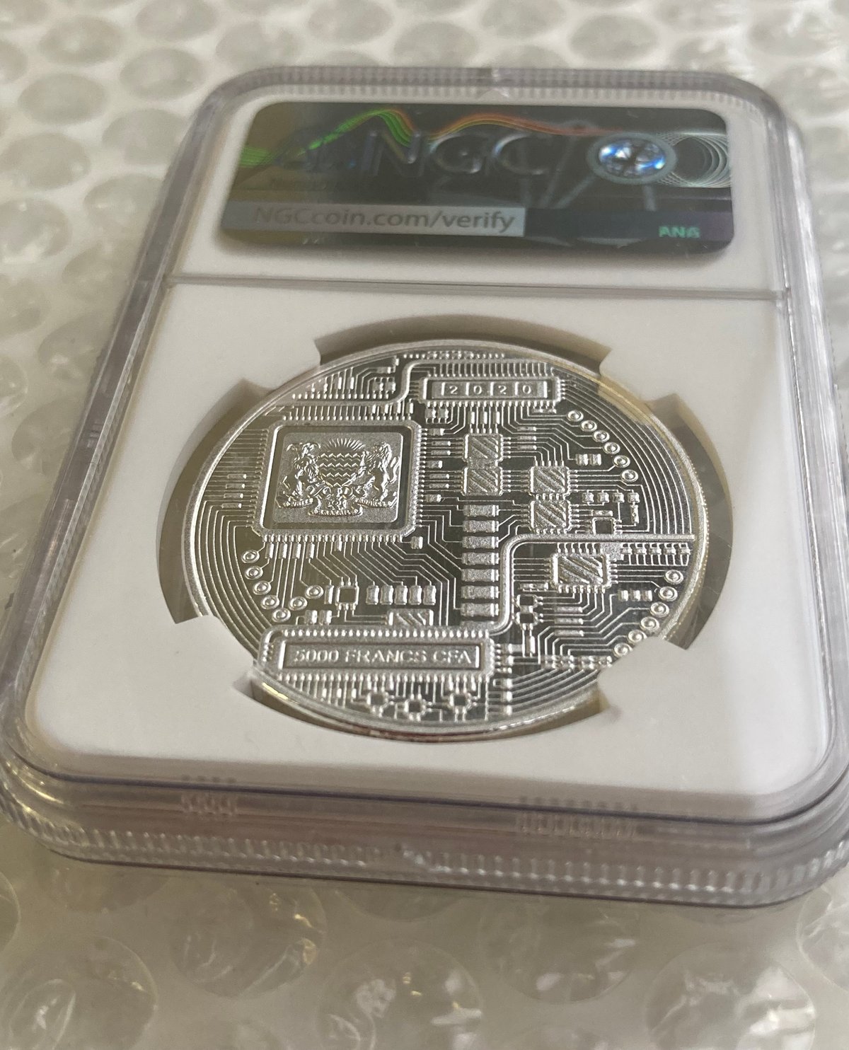 NGC鑑定PF69】 ビットコイン プルーフ版 チャド共和国 CFAフラン 1