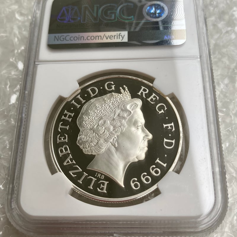 NGC鑑定PF69UC 1999年 イギリス ダイアナ妃追悼祈念 5ポンド銀貨