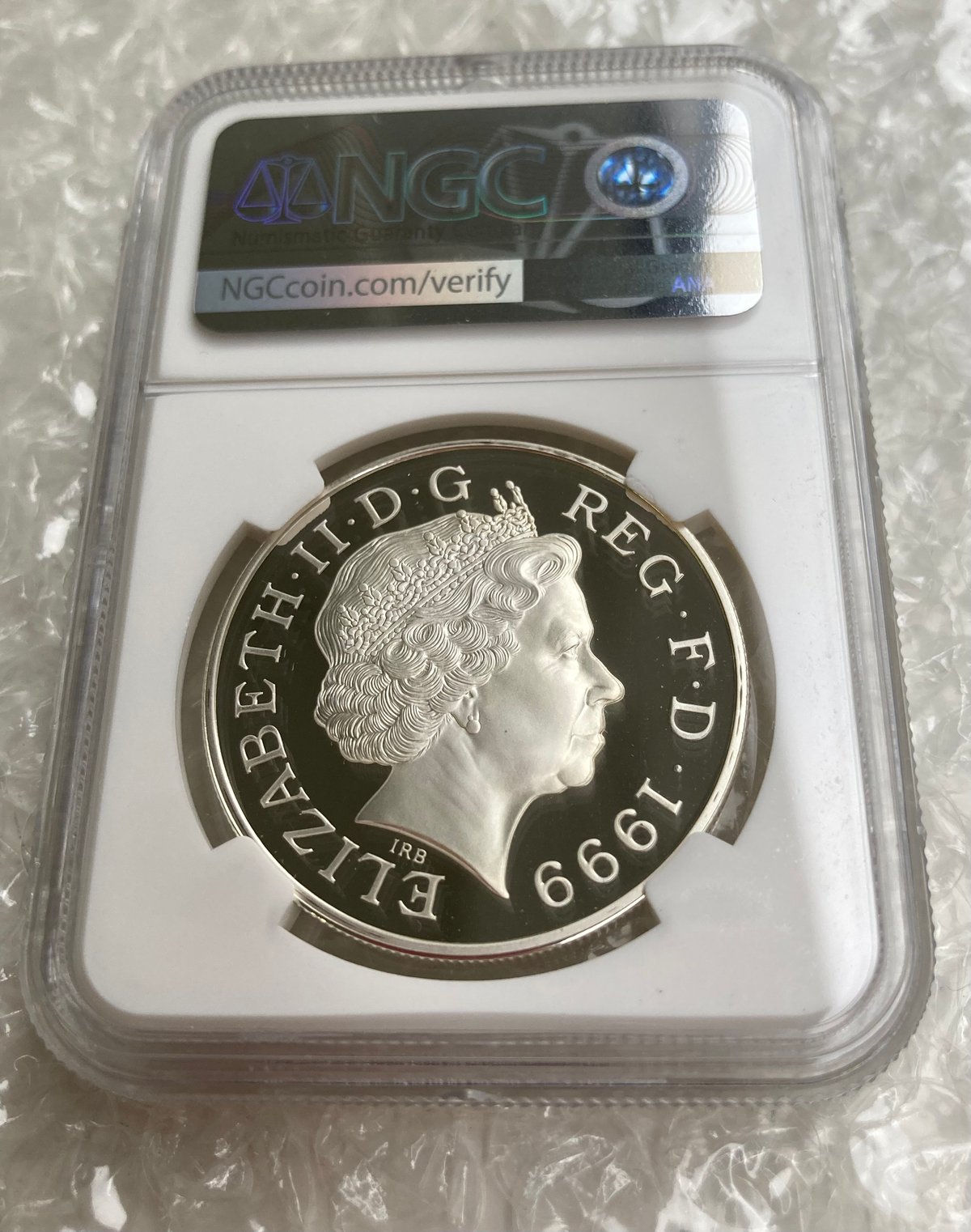 NGC鑑定PF69UC 1999年 イギリス ダイアナ妃追悼祈念 5ポンド銀貨