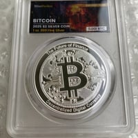 【※0.001BTCが内蔵】ビットコイン モチーフ ミントパーフェクトスラブ入り 2025年 ニウエ国 2ドル 1オンス銀貨 シルバー プルーフコイン 暗号資産 暗号通貨