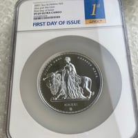 発行即日鑑定・FDI NGC鑑定PF69 5オンス銀貨 ウナとライオン イギリス領セントヘレナ造幣局 マスターピース版 2021 シルバープルーフコイン