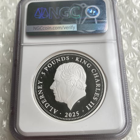 【2oz・FDI・UHR・COA用紙あり】 NGC鑑定PF70+発行即日鑑定 ウナとライオン 2025年 イギリス領オルダニー島 ウルトラハイレリーフ 2オンス銀貨 シルバー プルーフコイン