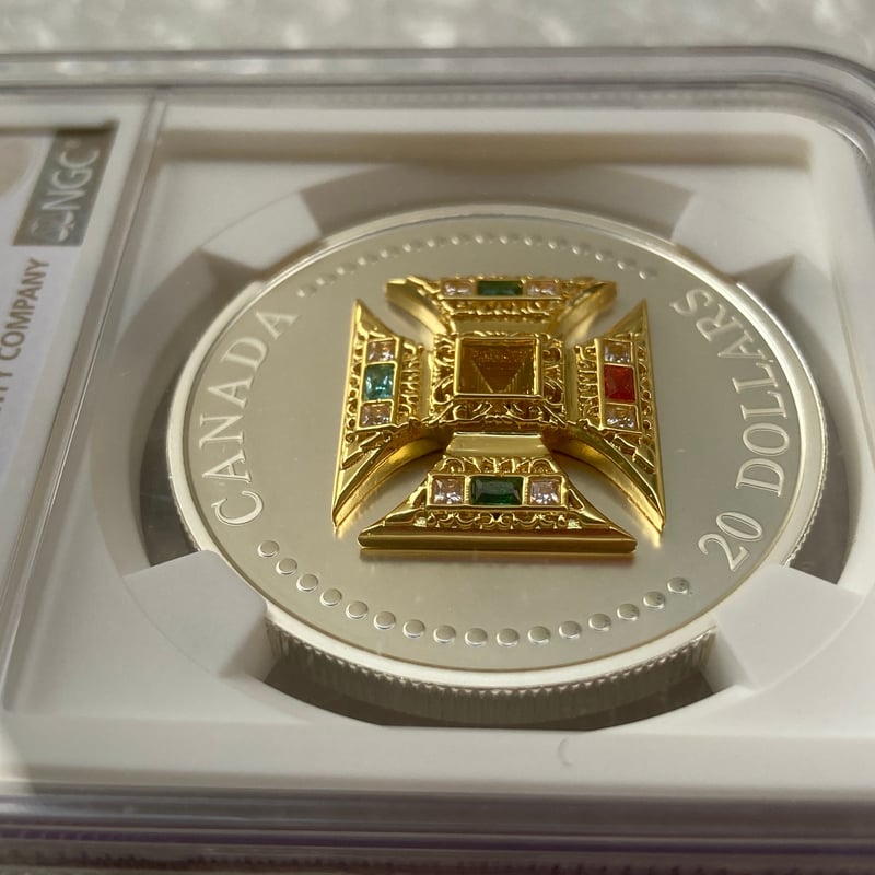 NGC鑑定PF70 カナダ造幣局 聖エドワード王冠・クラウン銀貨 2023年
