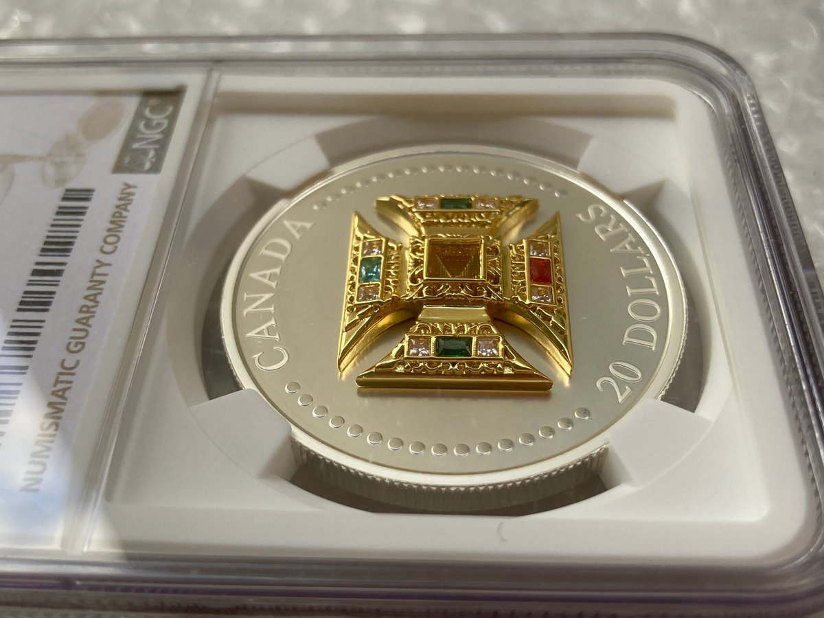 NGC鑑定PF70 カナダ造幣局 聖エドワード王冠・クラウン銀貨 2023年