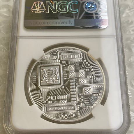 【NGC鑑定PF69】 ビットコイン プルーフ版 チャド共和国 CFAフラン 1オンス銀貨  シルバーコイン 暗号資産 暗号通貨 仮想通貨 クリプトアセット Bitcoin