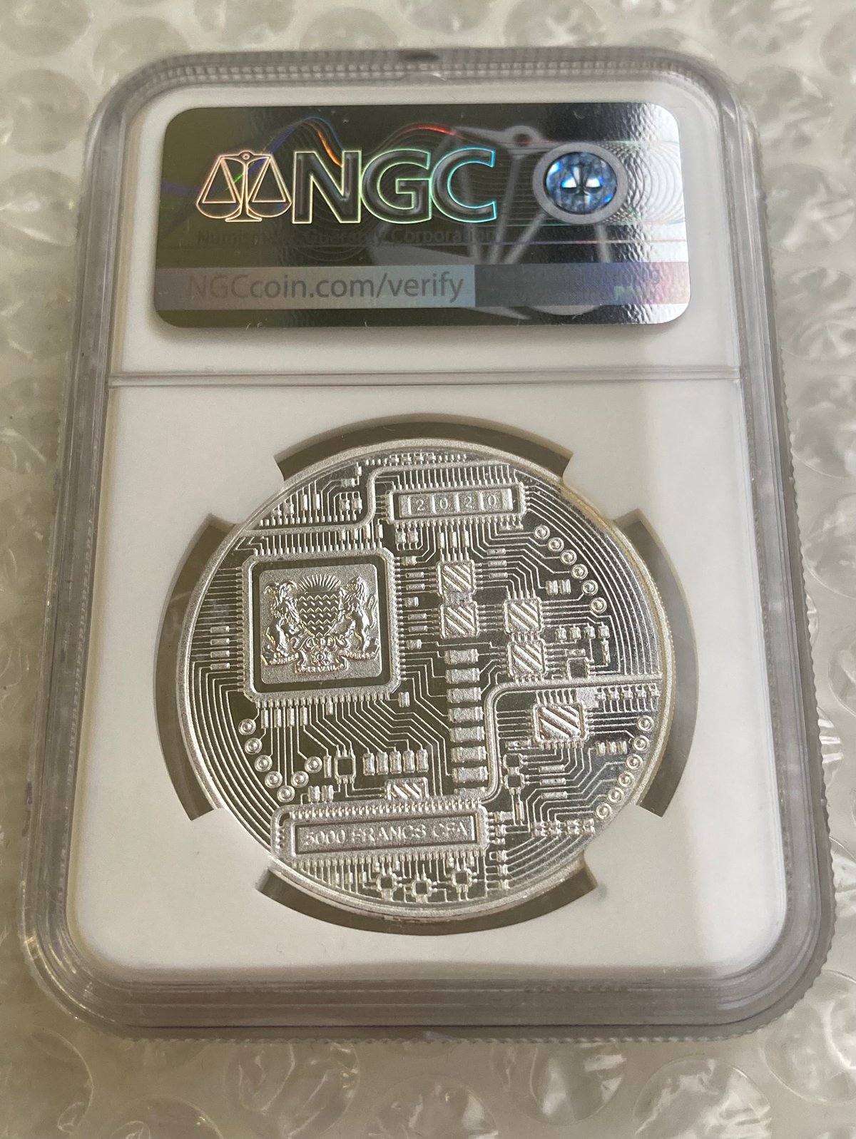 NGC鑑定PF69】 ビットコイン プルーフ版 チャド共和国 CFAフラン 1