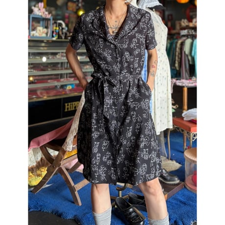 FACE PRINT SHIRT DRESS [S-4243]
