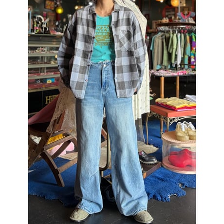 80’S PAKISTAN COTTON CHECK SHIRT [S-4429]