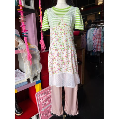 60’S FLOWER LINGERIE DRESS [S-4575]