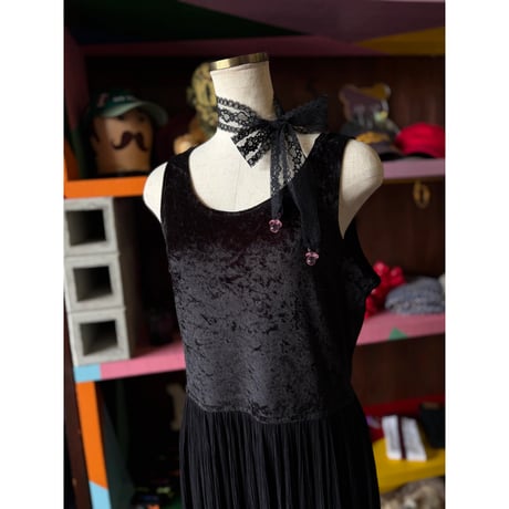 VELOUR DESIGN LONG DRESS [S-1190]