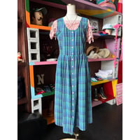 CHECK COTTON DRESS [S-1175]