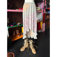 FLOWER PATCHWORK LONG SKIRT [S-3350]
