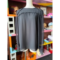 DOT TULLE SLEEVE BLOUSE [S-4617]