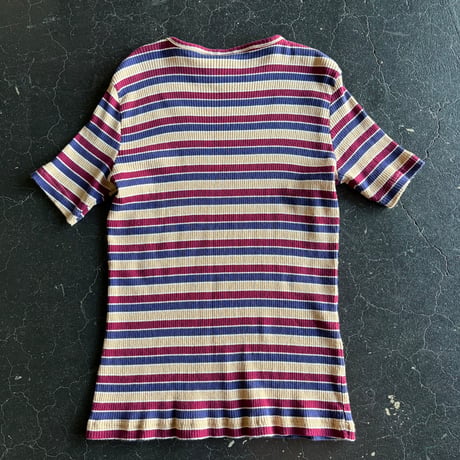 BORDER COTTON LIB TEE [S-4356]