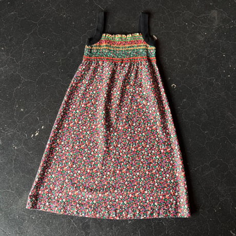 70’S FLOWER SHIRRING DRESS [S-4541]