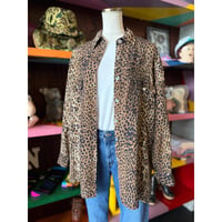 90'S LEOPARD SILK SHIRT [S-4954]