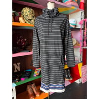 BORDER HIGH NECK DRESS [S-4937]