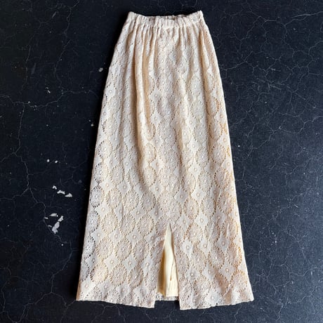 70’S CROCHET LACE LONG SKIRT [S-4363]