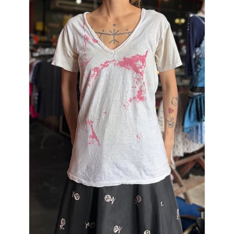 70'S FRUIT OF THE LOOM PAINT COTTON TEE [S-4479]