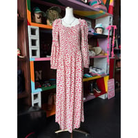 FLOWER SHIRRING LONG DRESS [S-4819]