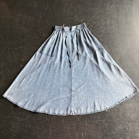 CHEMICAL DENIM LONG SKIRT [S-4156]