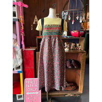 70’S FLOWER SHIRRING DRESS [S-4541]