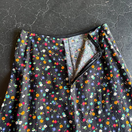 70’S FLOWER FRILL LONG SKIRT [S-4362]