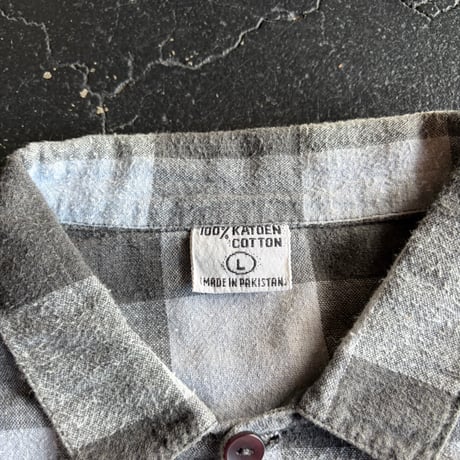 80’S PAKISTAN COTTON CHECK SHIRT [S-4429]