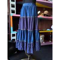 70’S DENIM×FLOWER TIERED SKIRT [S-4663]