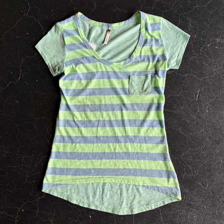 BORDER DESIGN COTTON TEE [S-4431]