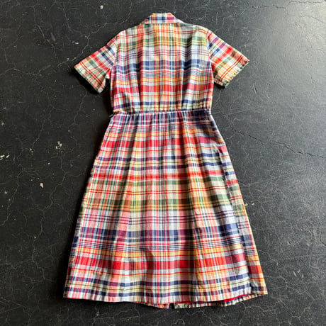 50-60'S CHECK COTTON DRESS [S-4506]