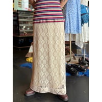 70’S CROCHET LACE LONG SKIRT [S-4363]