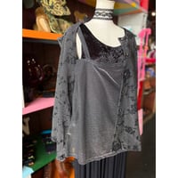 FLOWER GRITTER LAYERED TOPS [S-4886]