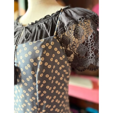 90’S BUTTON FABRIC CAMI DRESS [S-4561]