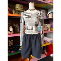 NEWS PAPER SHEER TOPS [S-4955]