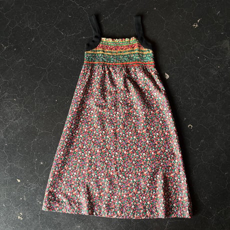 70’S FLOWER SHIRRING DRESS [S-4541]
